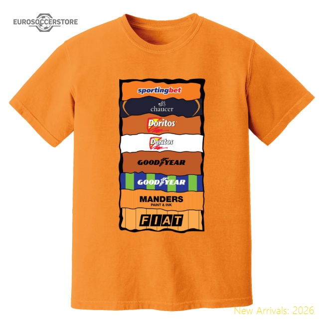 Excellent Wolves Sponsor History T-shirt (orange) - Match Day Jersey