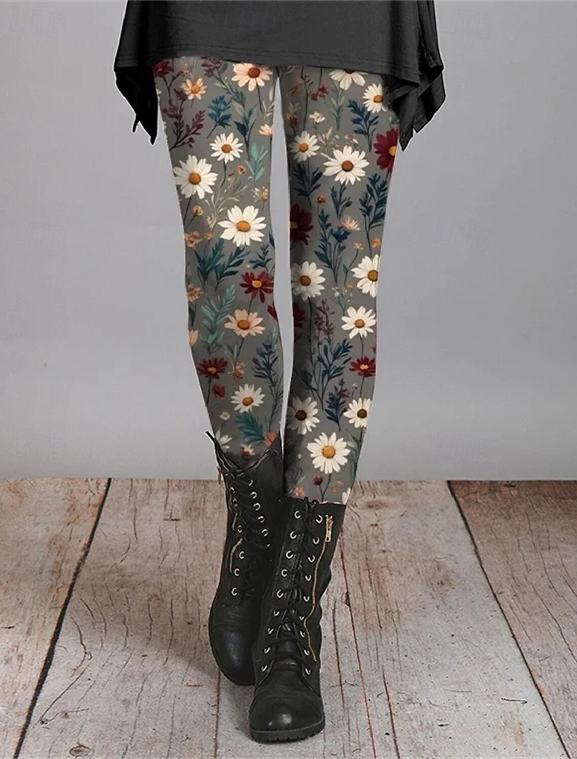 Women's Pants Trousers Leggings Cozy Leggings Streetwear Casual Full Length High Waist Flower Elastic Waist Print Breathability Comfortable Stretchy Vacation Street Daily Wear Black Orange Green Gray