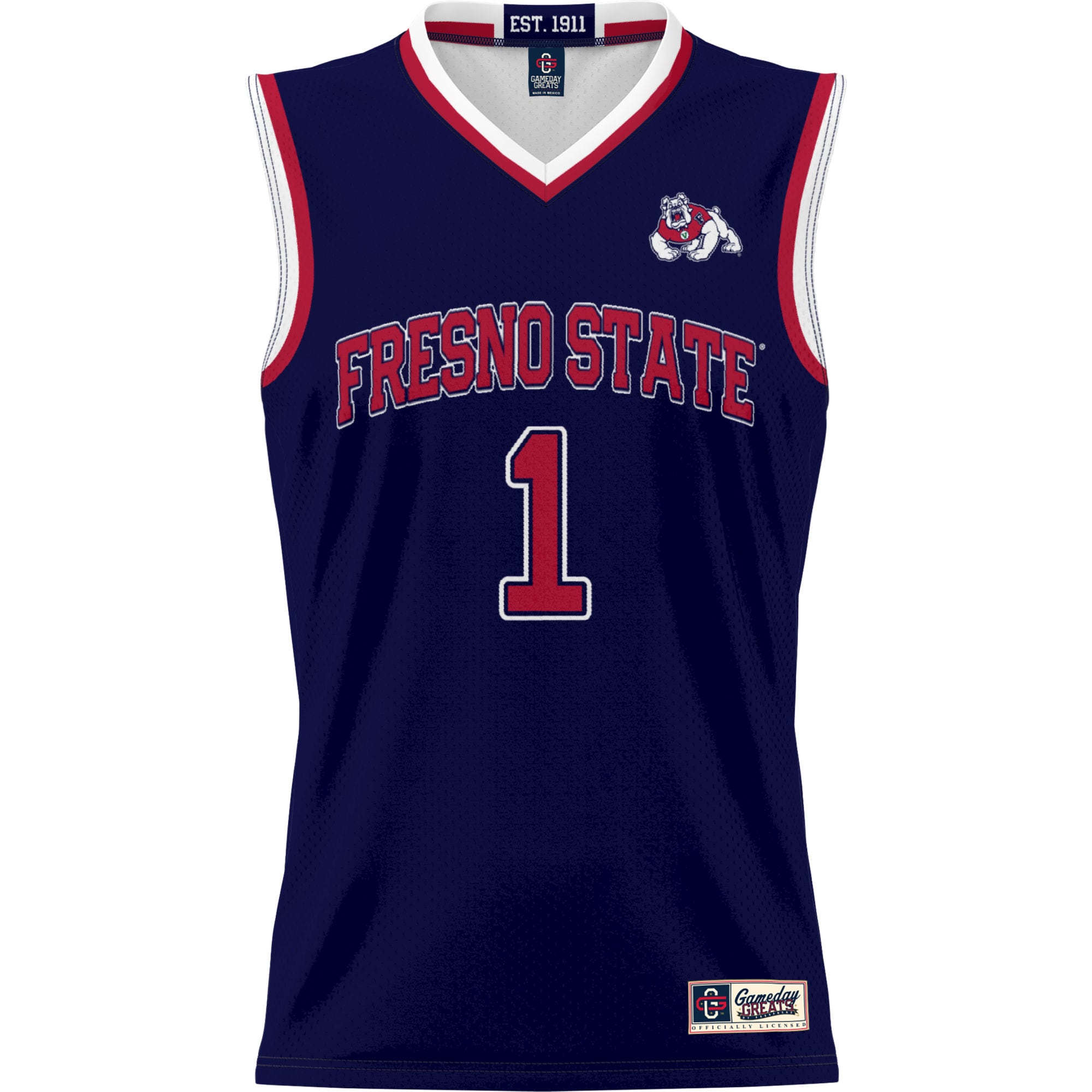 [DDG] Fresno State Bulldogs GameDay Greats Unisex Lightweight Basketball Jersey - Navy