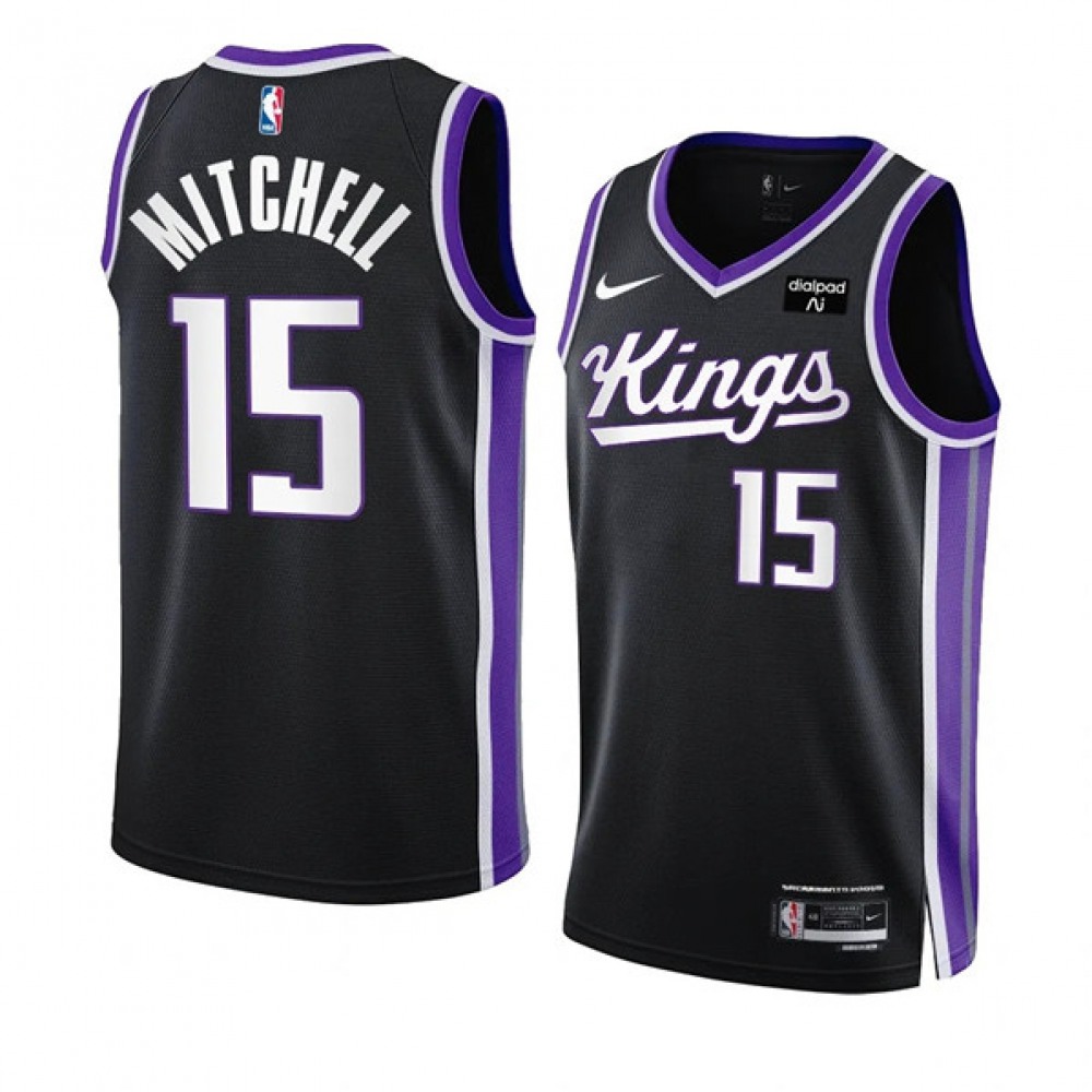 Game Day Affordable Men's SAC #15 Davion Black Basketball Jersey