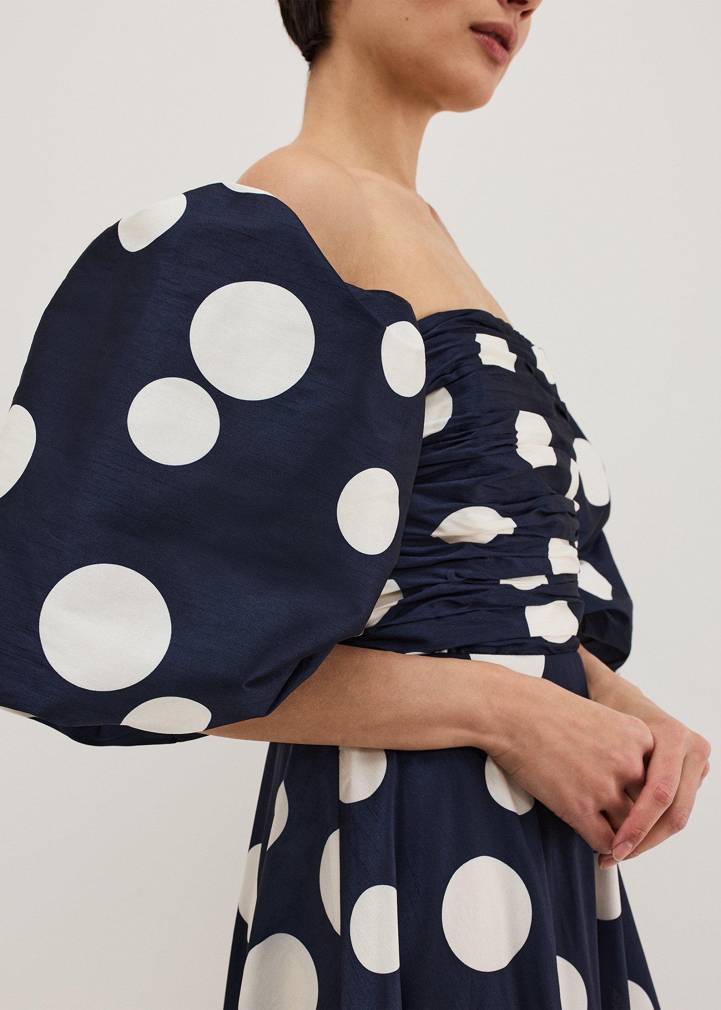 Marilyn Spot Off Shoulder Midi Dress