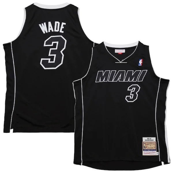 Dwyane Wade MIA Authentic Jersey - high-quality NBA - Black sports