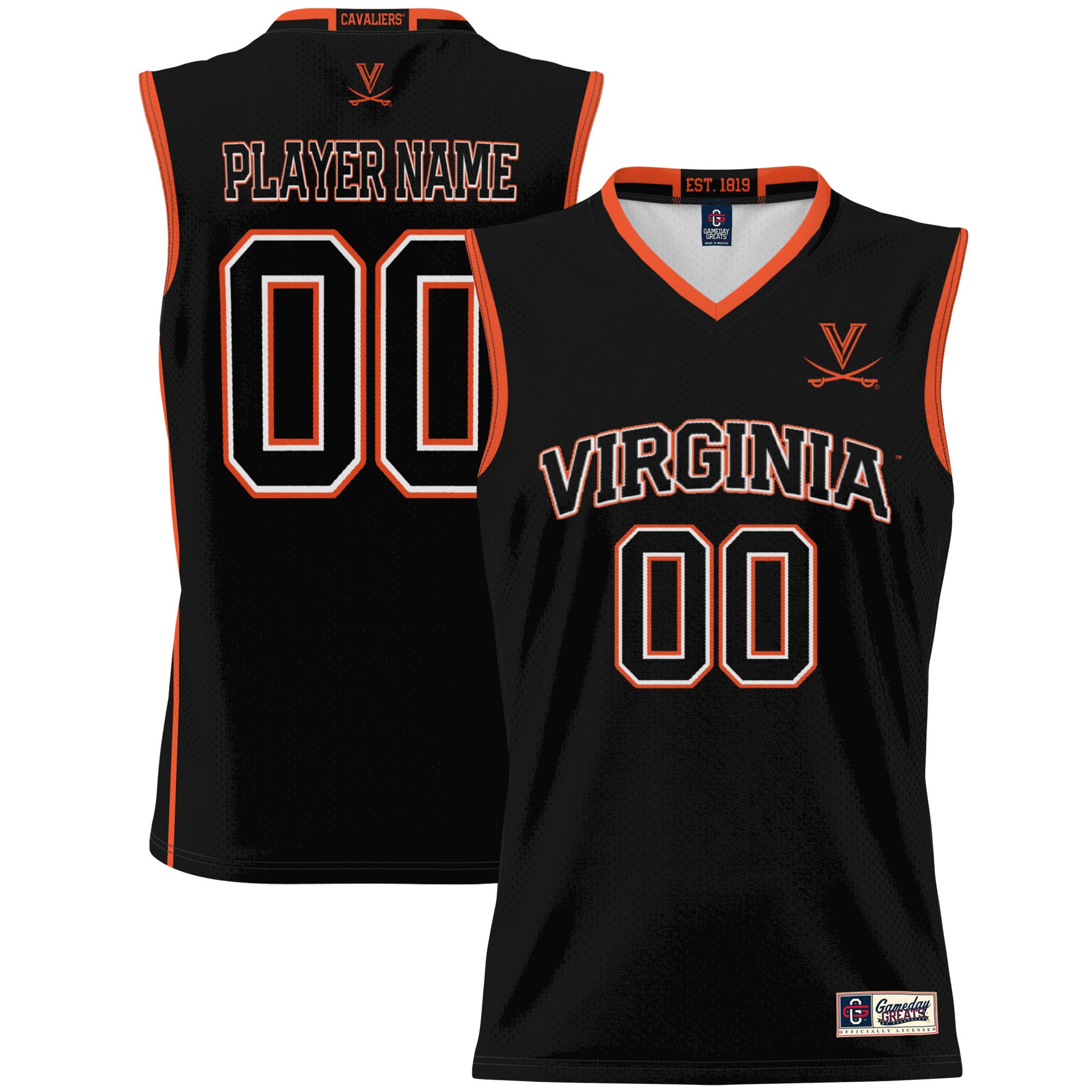 [NJP] Virginia Cavaliers GameDay Greats Unisex NIL Pick-A-Player Lightweight Women's Basketball Jersey - Black