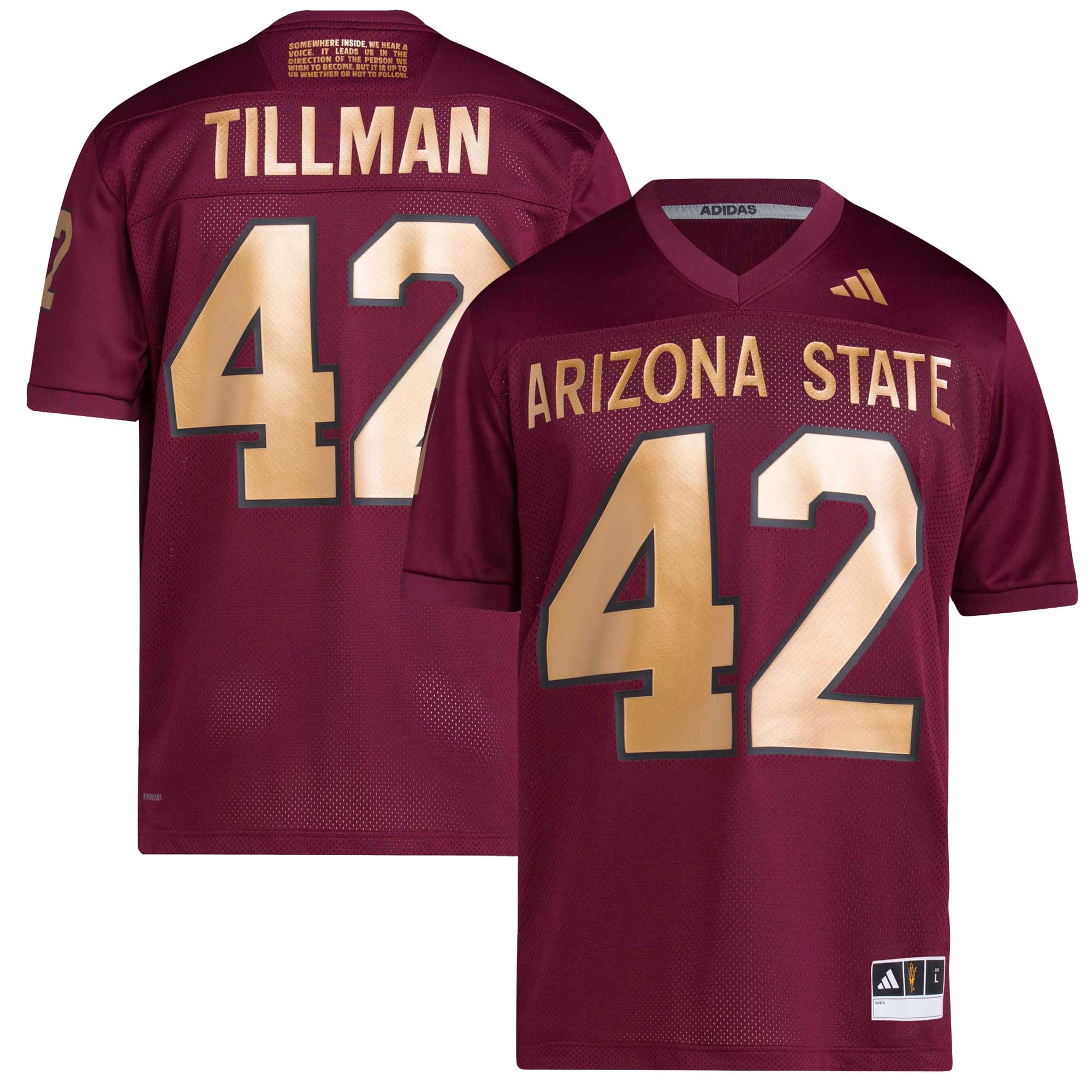 Men's Pat Tillman #42 Maroon Arizona State Sun Devils Football Icon Premier Jersey