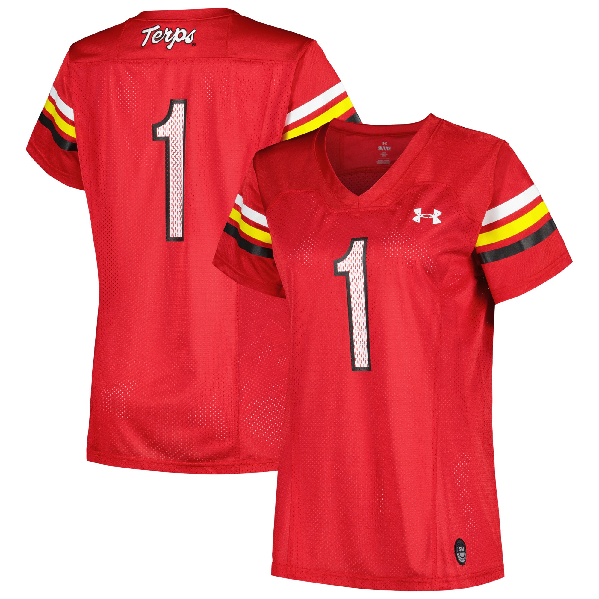 #1 Maryland Terrapins Women's Replica 26/27 Football Jersey - Red