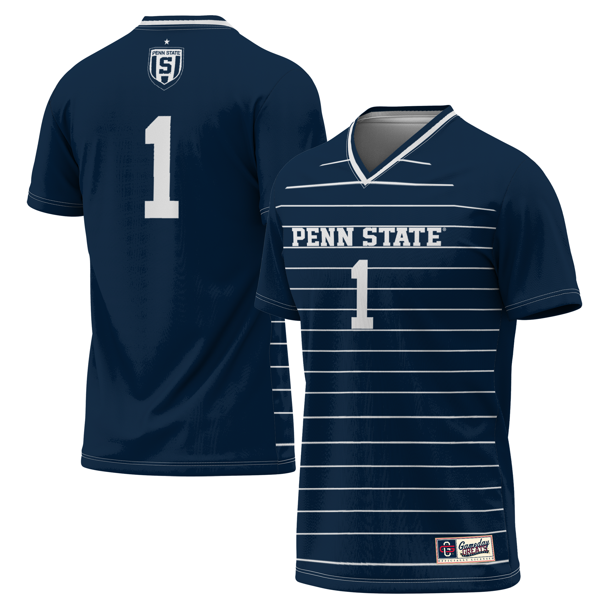 [SJH] Penn State Nittany Lions GameDay Greats Unisex Women's Soccer Lightweight Fashion Jersey - Navy