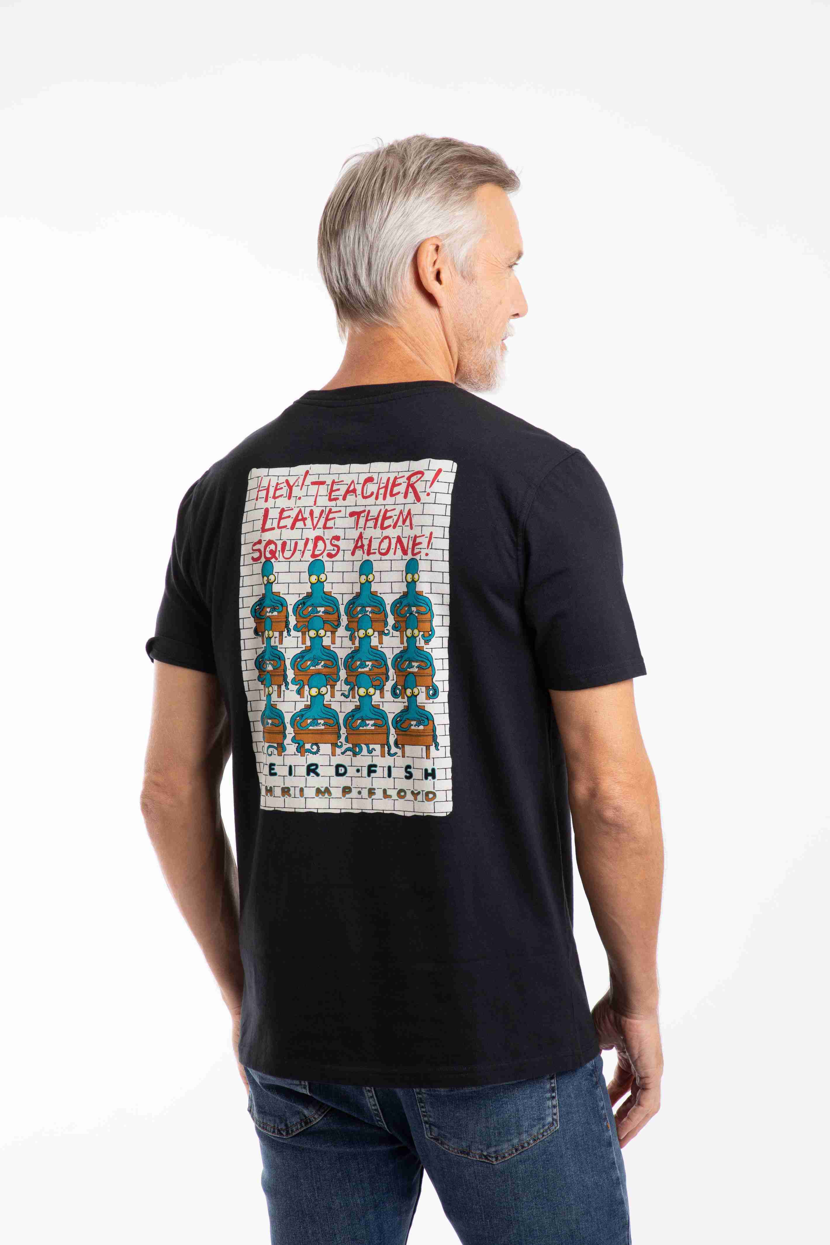Hey Teacher Back Print Artist T-Shirt Black