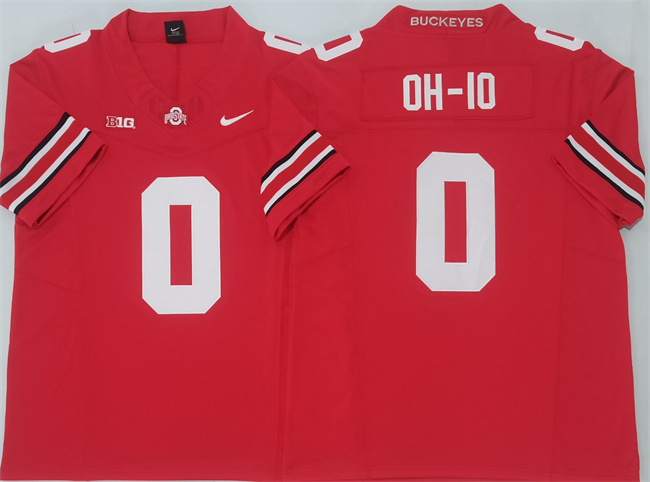 Men's OSU Buckeyes Red 2024 authentic None #0 premium Jersey