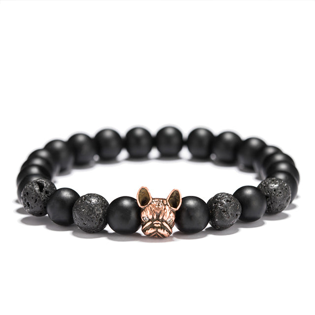 French Bulldog French Bulldog Bracelet Onyx Lava Stone Comfy Pet Product