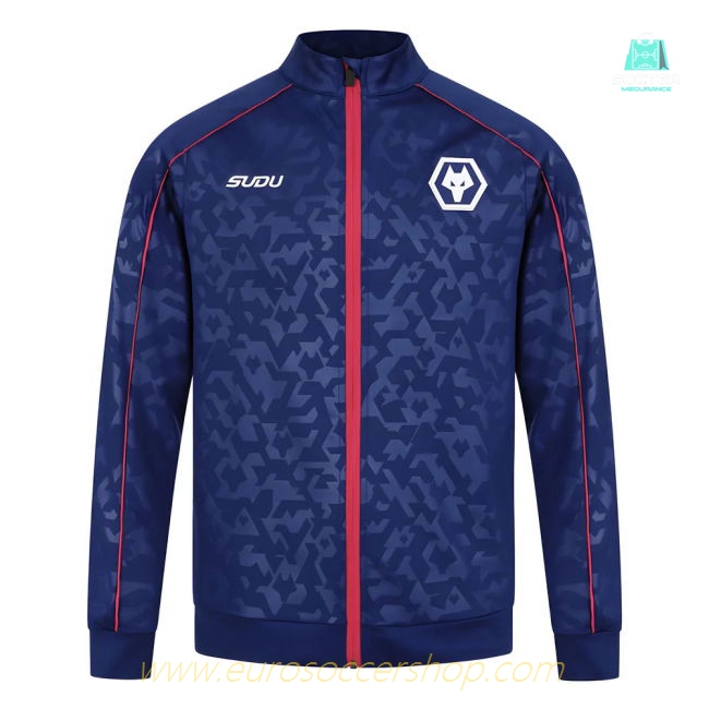2024-2025 Wolves Pre Match Anthem Jacket - Blue