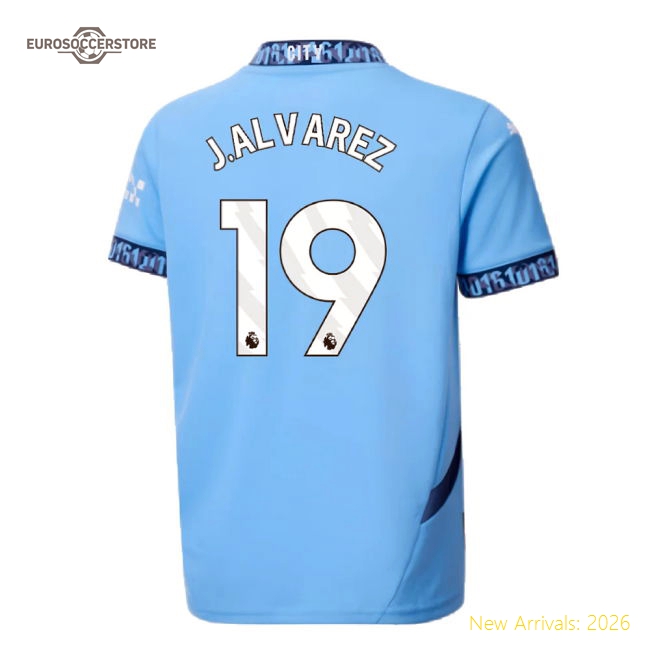 Child-friendly Kids Man City J.alvarez Jersey 2024-2025 Soft-touch