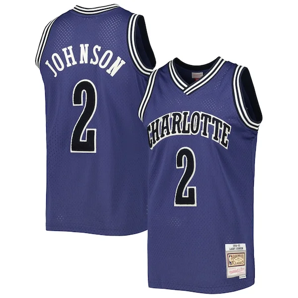 Top-Grade Larry Johnson CHA NBA Jersey - Affordable - Licensed Product