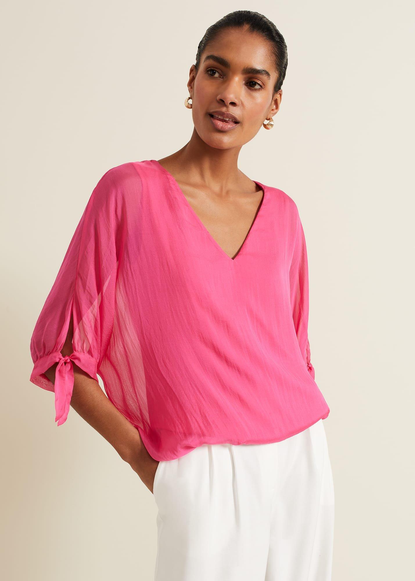 Madison Pink Silk Blouse