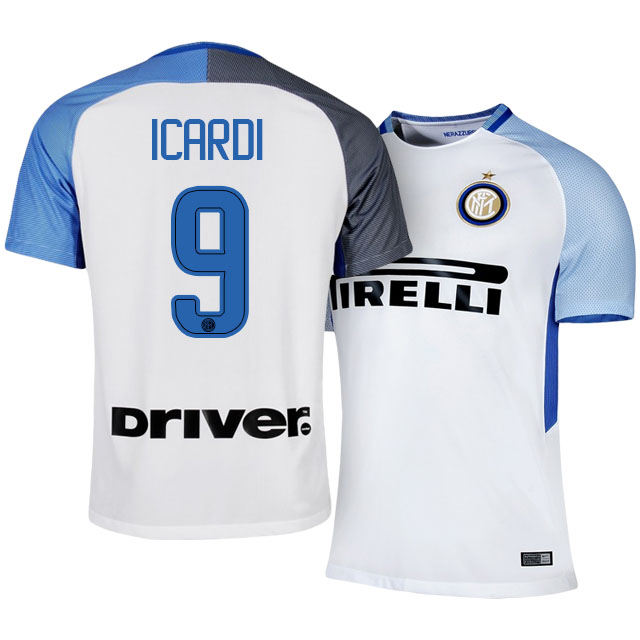 Inter Milan Away 201718 9 Mauro Icardi Soccer Jersey Shirt - Official