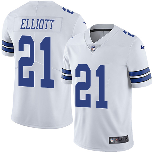 NFL DAL Cowboys #21 Ezekiel Elliott White Limited Jerse-v8