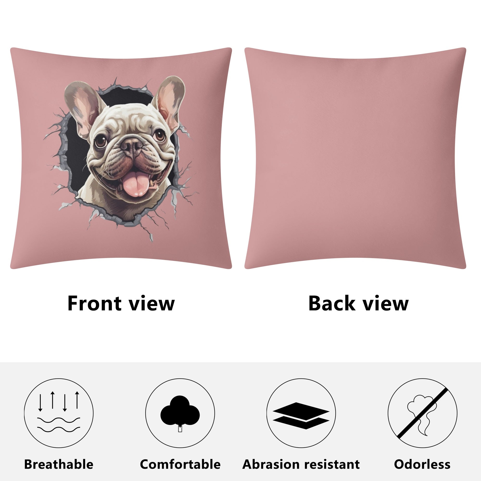 Frenchie-Fan Lifestyle-Driven Lazy Mode On - Pillow Cover as a Gift