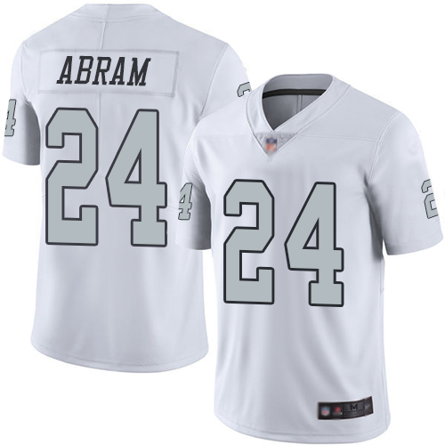 NFL O R Raiders #24 Johnathan Abram Limited White Jersey - Fan Favo...