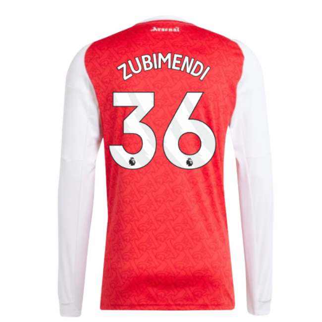 2025-2026 Arsenal Long Sleeve Home Shirt (Zubimendi 36) - game day