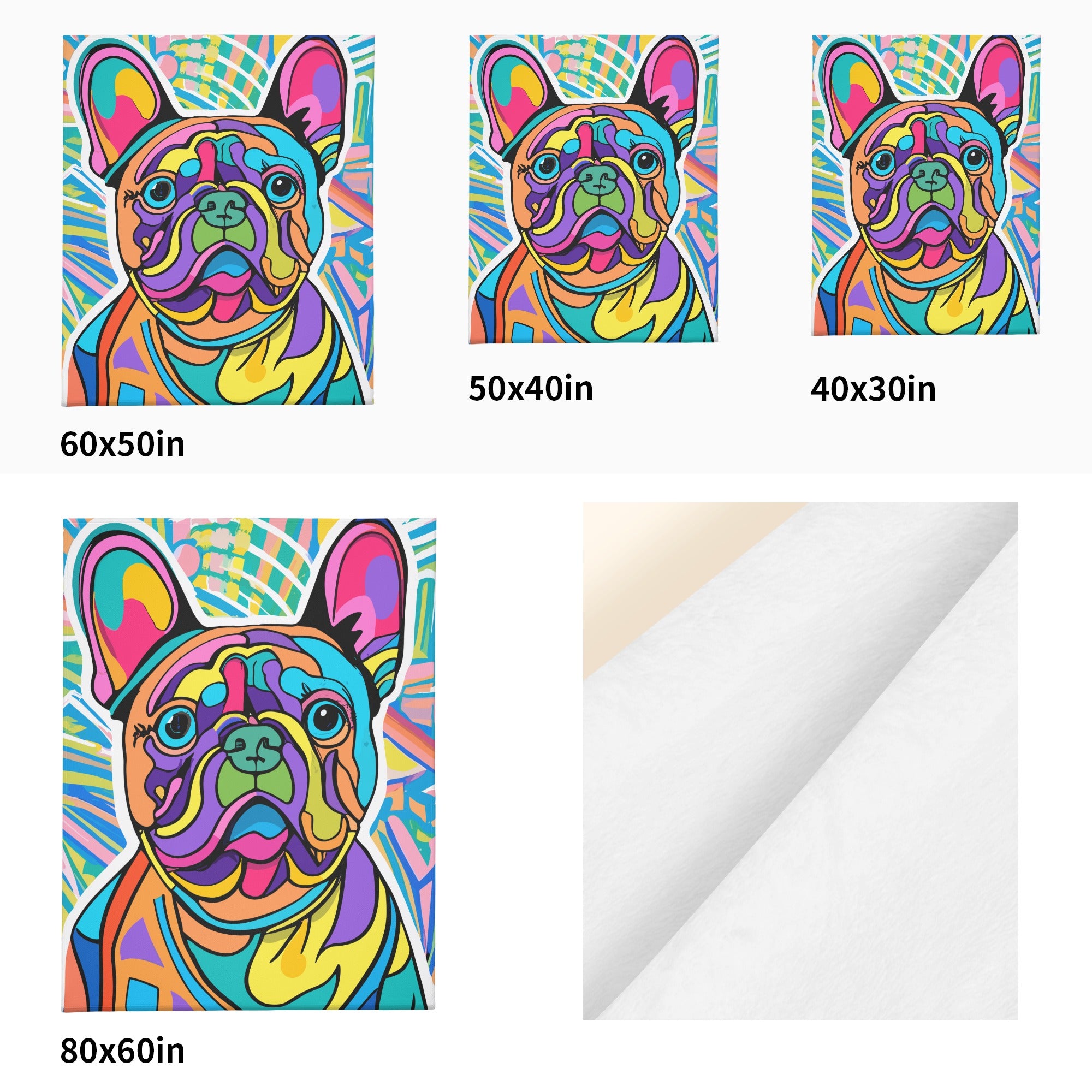 Comfortable Graffiti Art - Bulldog Blanket For French Bulldogs