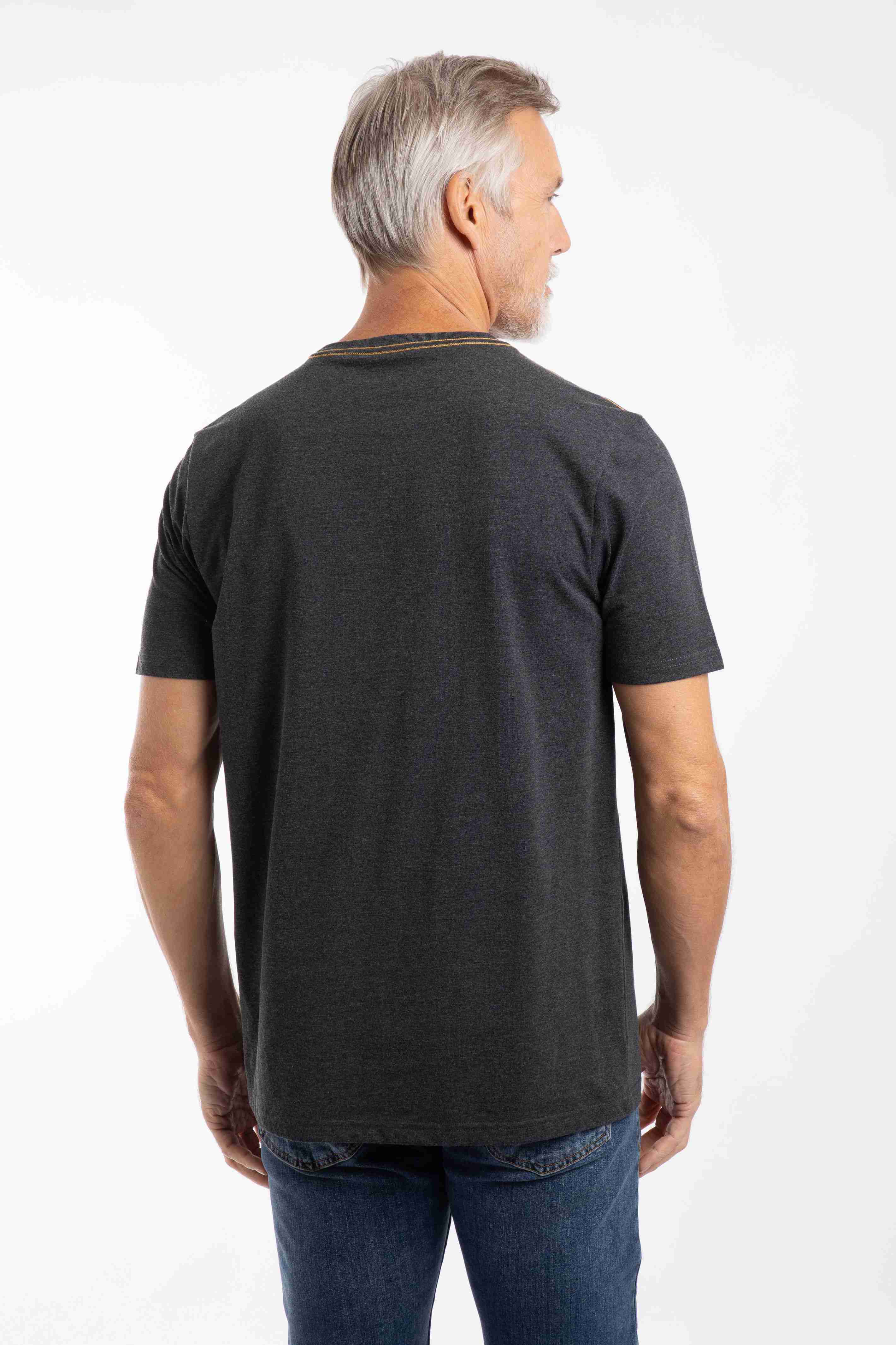 Fish Stamp Front Print Graphic T-Shirt Black