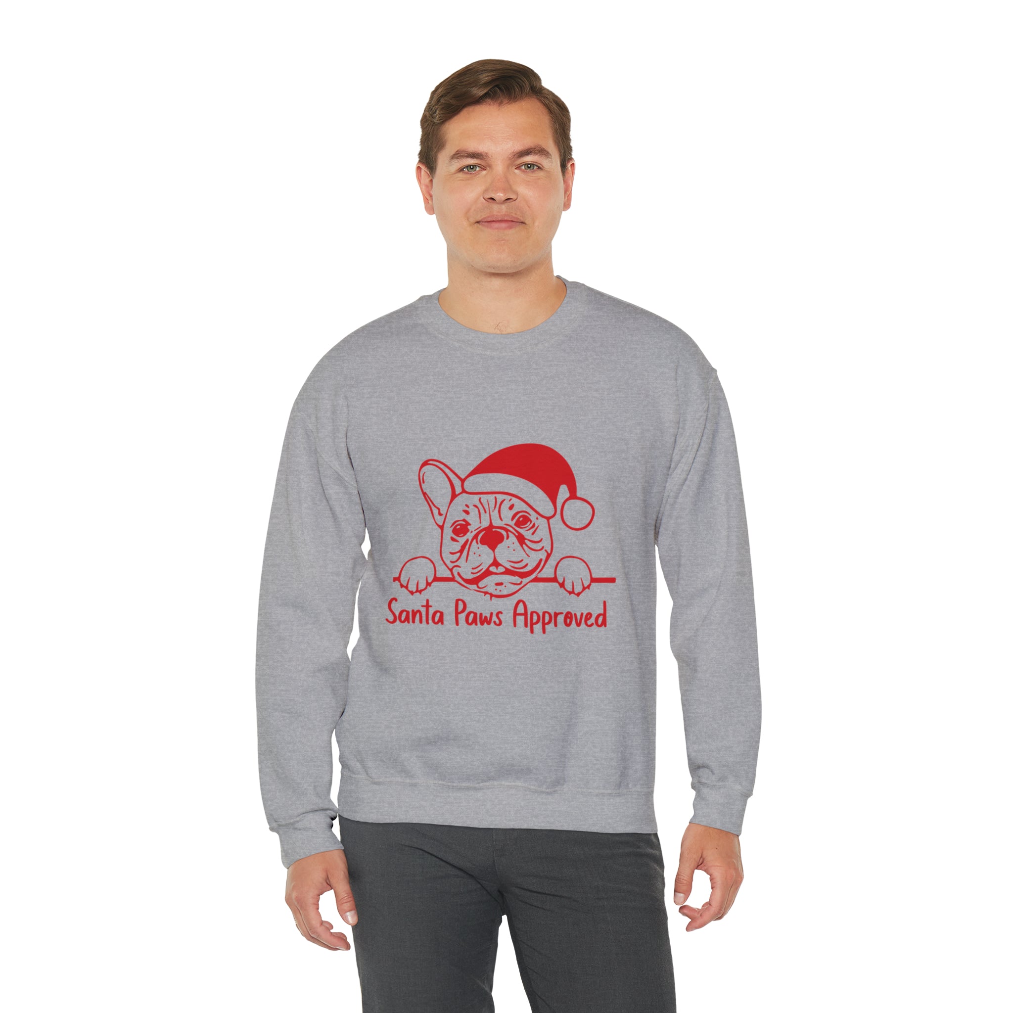 French Bulldog Santa Paws Sweater Unisex Sweatshirt Durable Dog Item