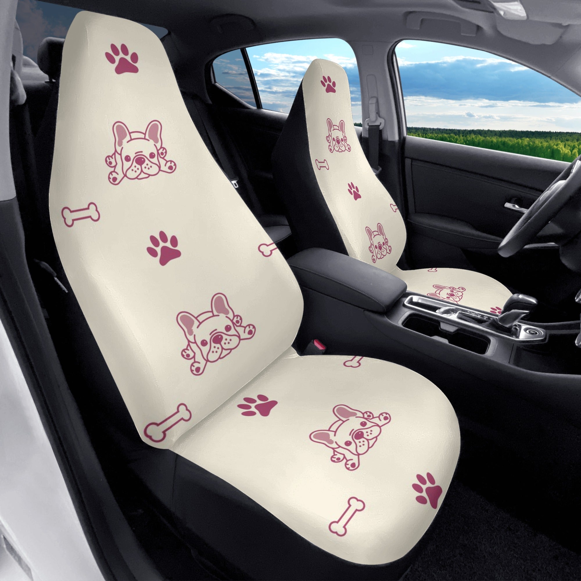 French Bulldog Melo Car Seat Covers (2 Pcs) Durable Dog Item