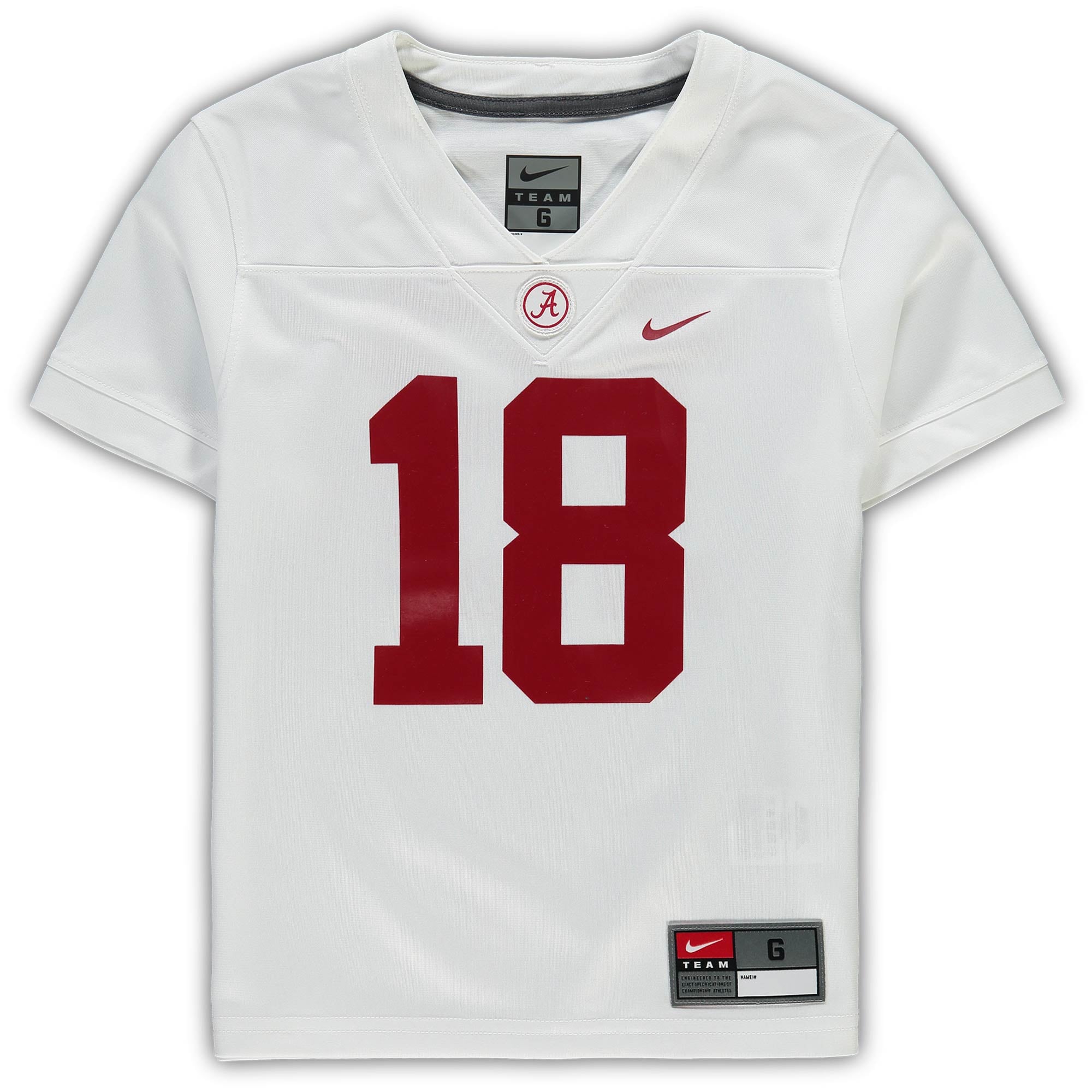 Preschool #18 White Alabama Crimson Tide Football Team Jersey