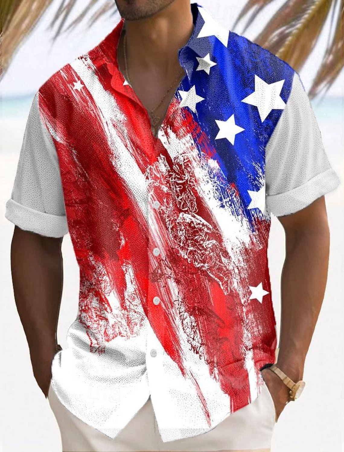 4th of July 2026 250th Men's American Flag Veterans Zip Polo Shirts Golf Shirt Short Sleeve Polo Shirts Collared Shirts Casual Streetwear Vacation Wear Party Outfits 3D Print Quarter Zip Polo Spring