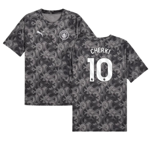 2025-2026 Man City Warm Up Jersey (Black) (Cherki 10)