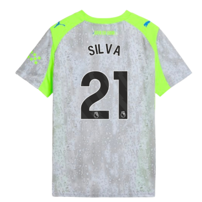 Man City Third Football Jersey 2025-20 Silva 21 L M S Kids