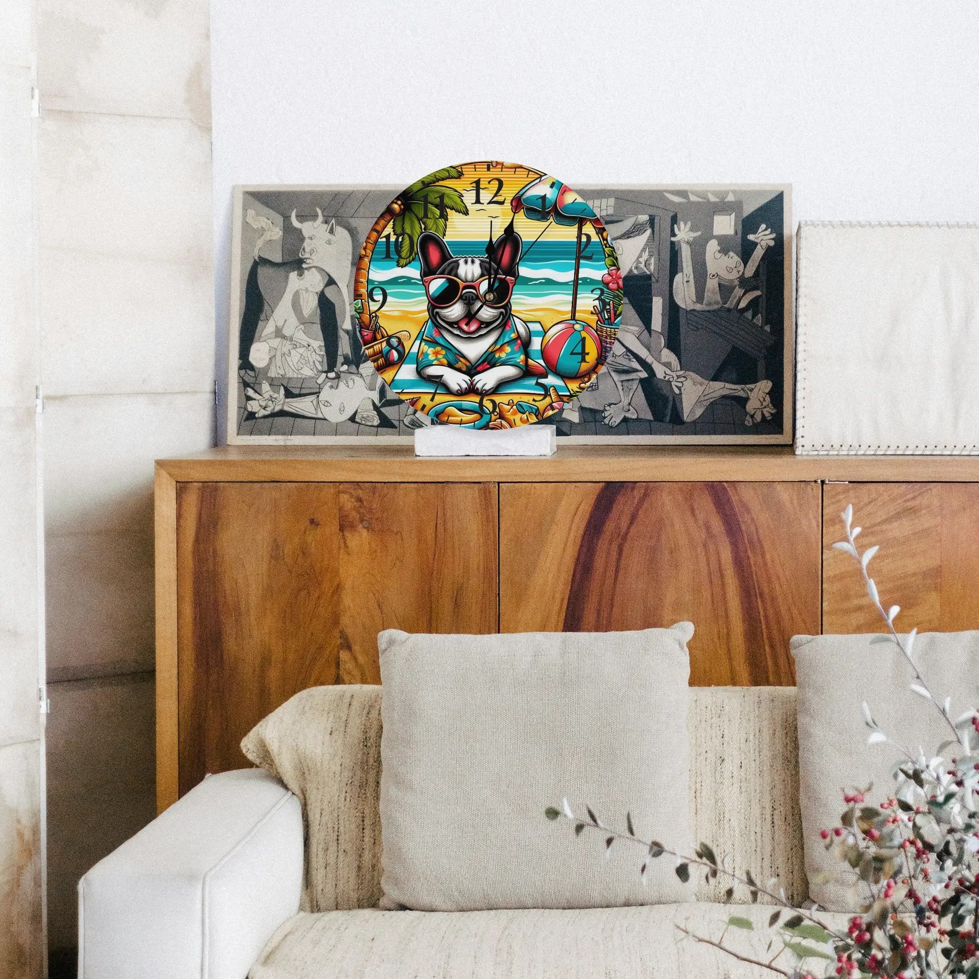 Cozy Aspen - Frameless Wall Clock for French Bulldog Lovers