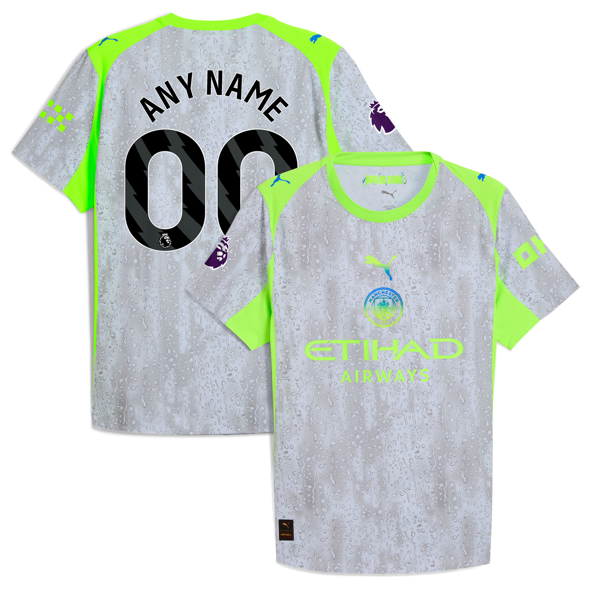 [SJH] Youth Manchester City 2025/26 Third Authentic Custom Jersey - Green/Neon Green
