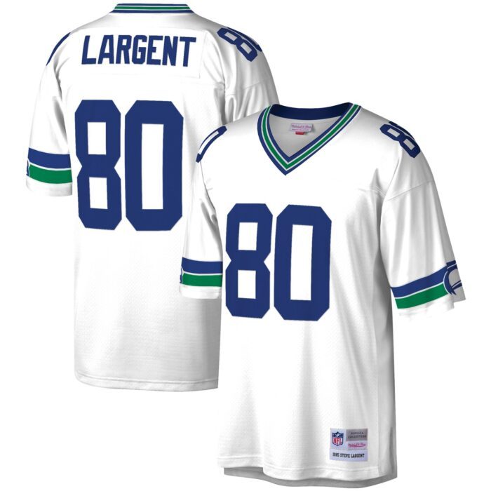 Men's Seattle Seahawks Steve Largent Mitchell & Ness White...