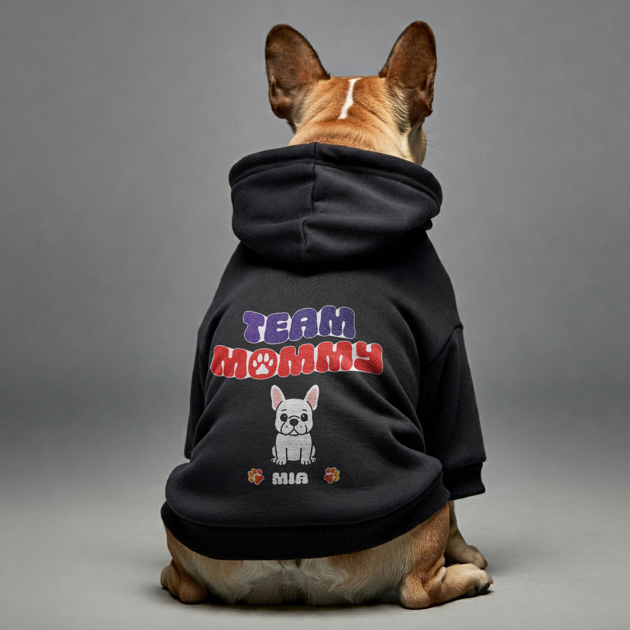 French Bulldog Team Mommy Personalized French Bulldog Hoodies With