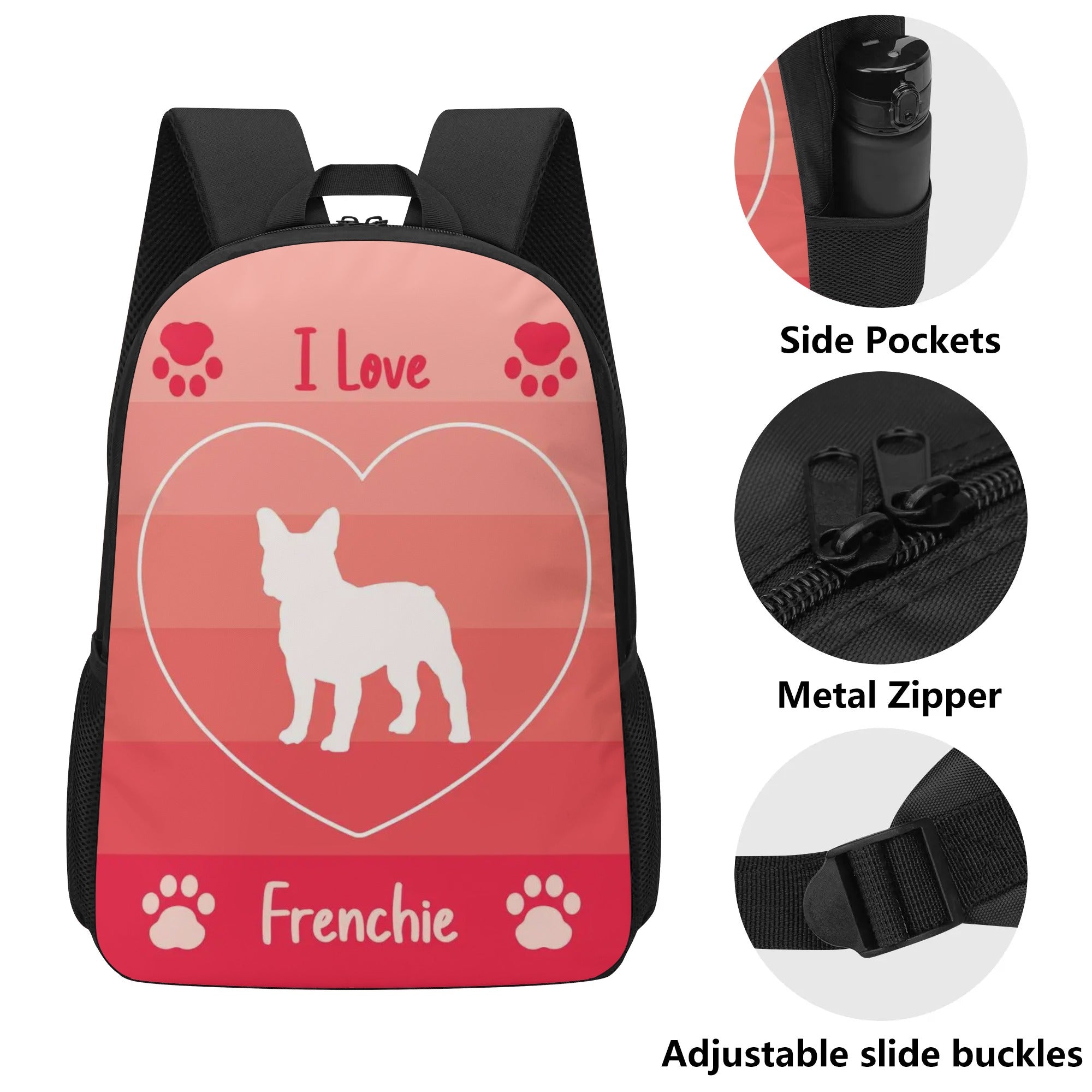 French Bulldog Louie 17 Inch Backpack Practical Pet Supply