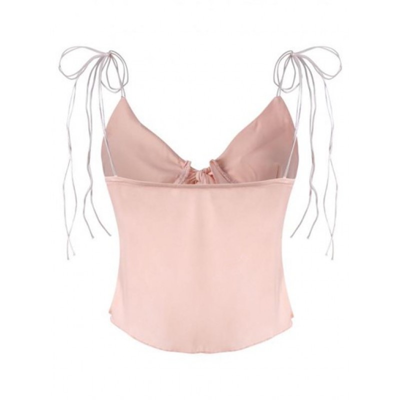 Tie Shoulder Knot Front Bustier Top WD3005