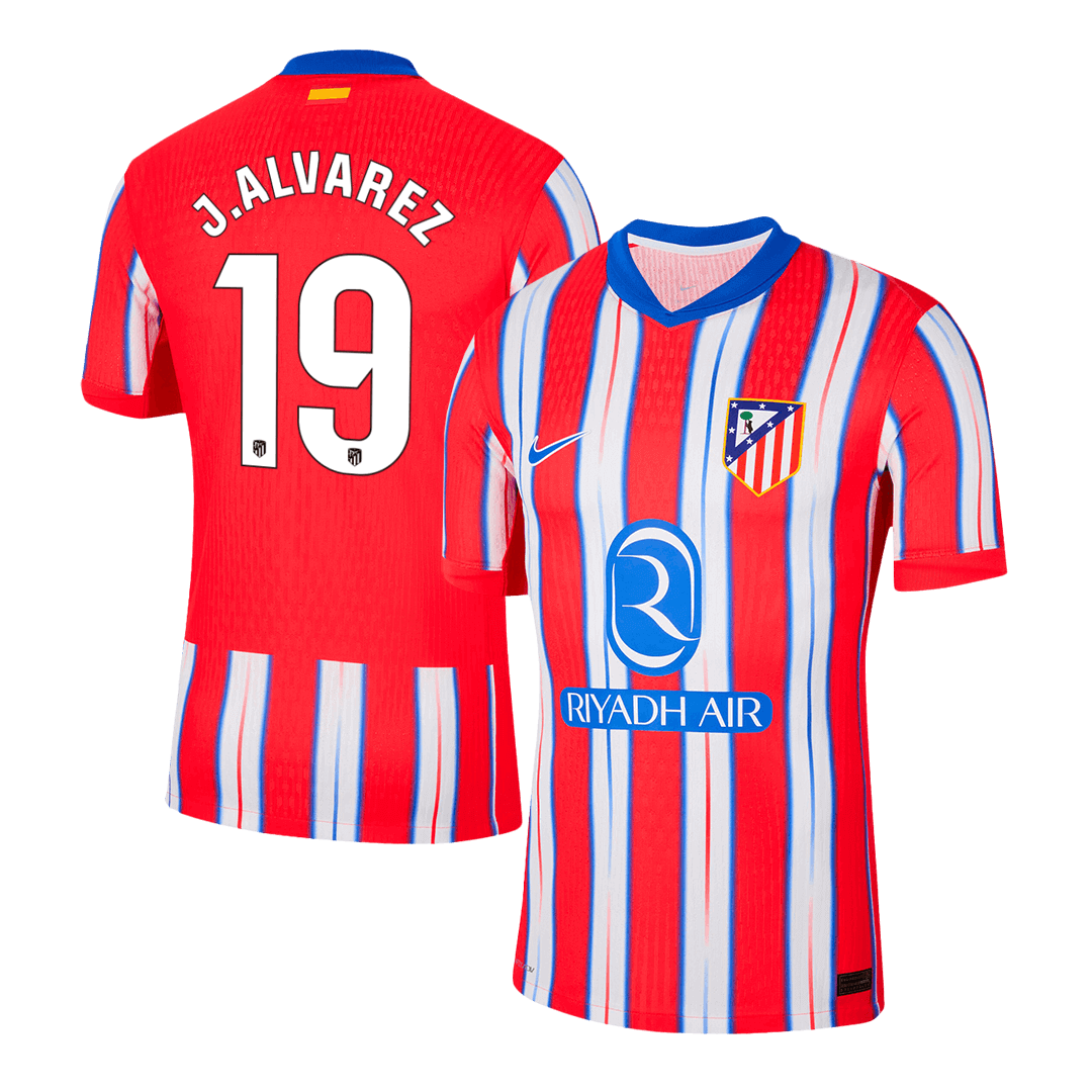 Player Version J.ALVAREZ #19 Atletico Madrid Home Soccer Jersey 2024/2