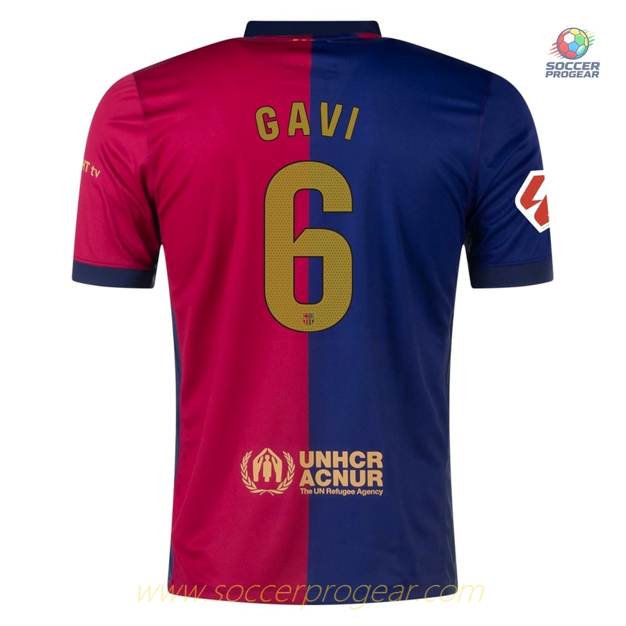 Barca 2024-2025 Season Home Gavi Children Football Kit Football Shirt