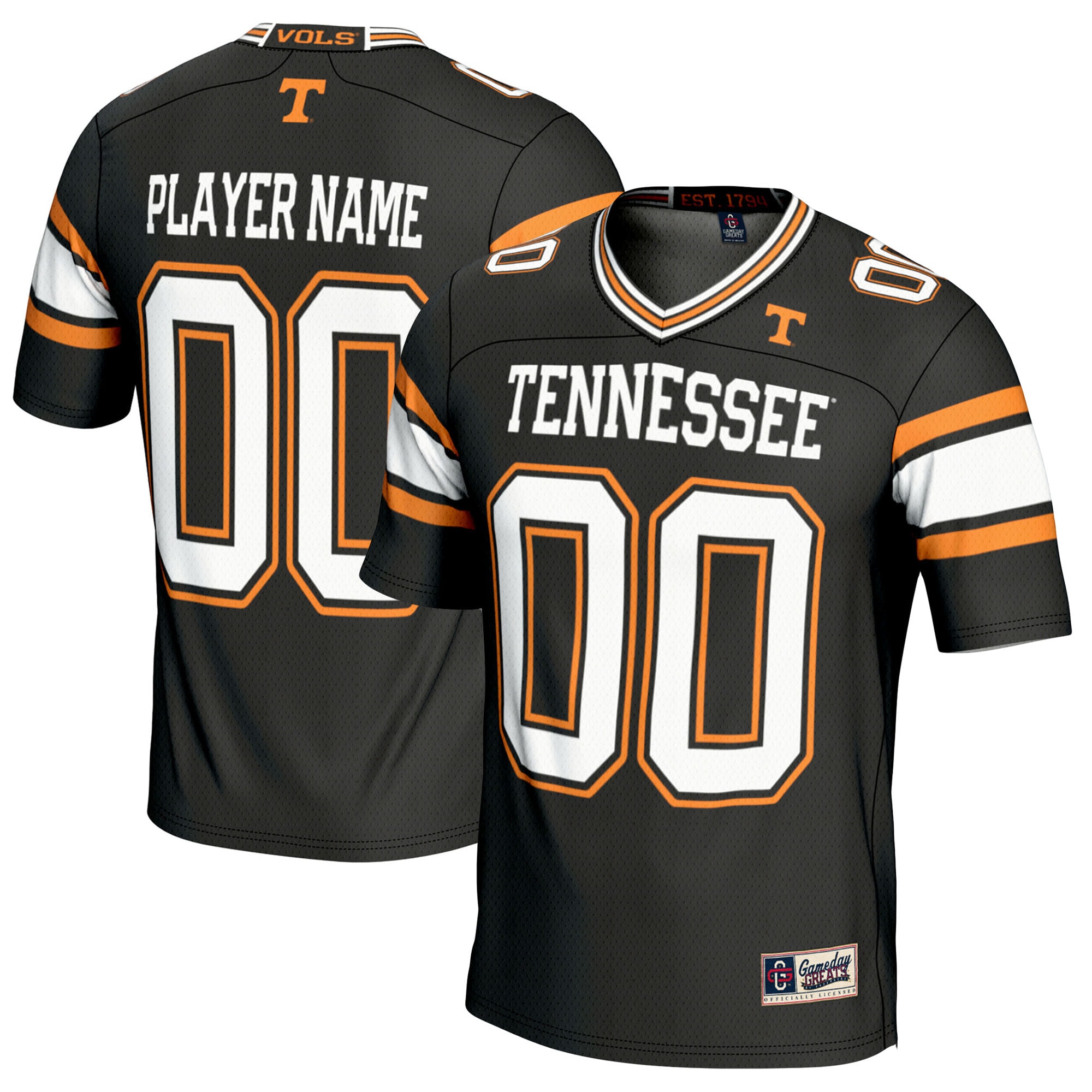 [NJP] Tennessee Volunteers GameDay Greats NIL Pick-A-Player Football Jersey - Black