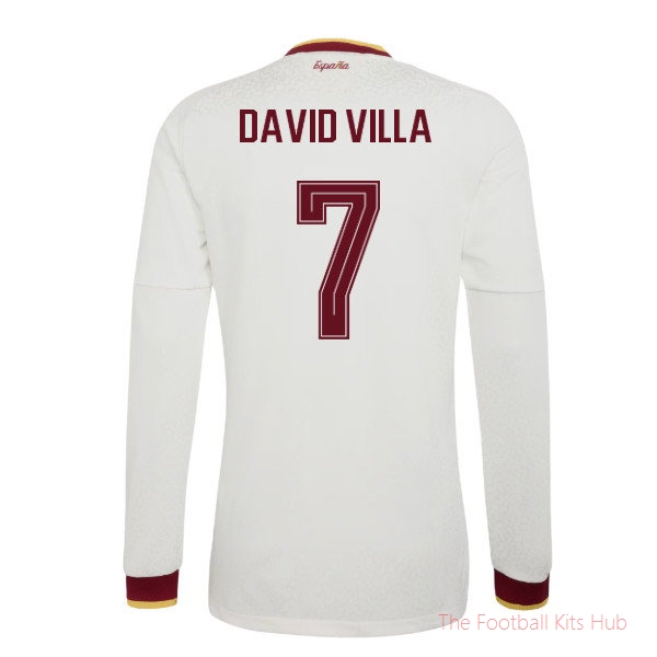 [JED] 2026/27 Spain Authentic Long Sleeves Away Shirt (David Villa 7)