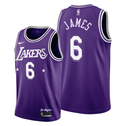 Los Angeles Los Angeles Lakers #6 Lebron James Youth 2021-22 City Edition Purple NBA Jersey Youth