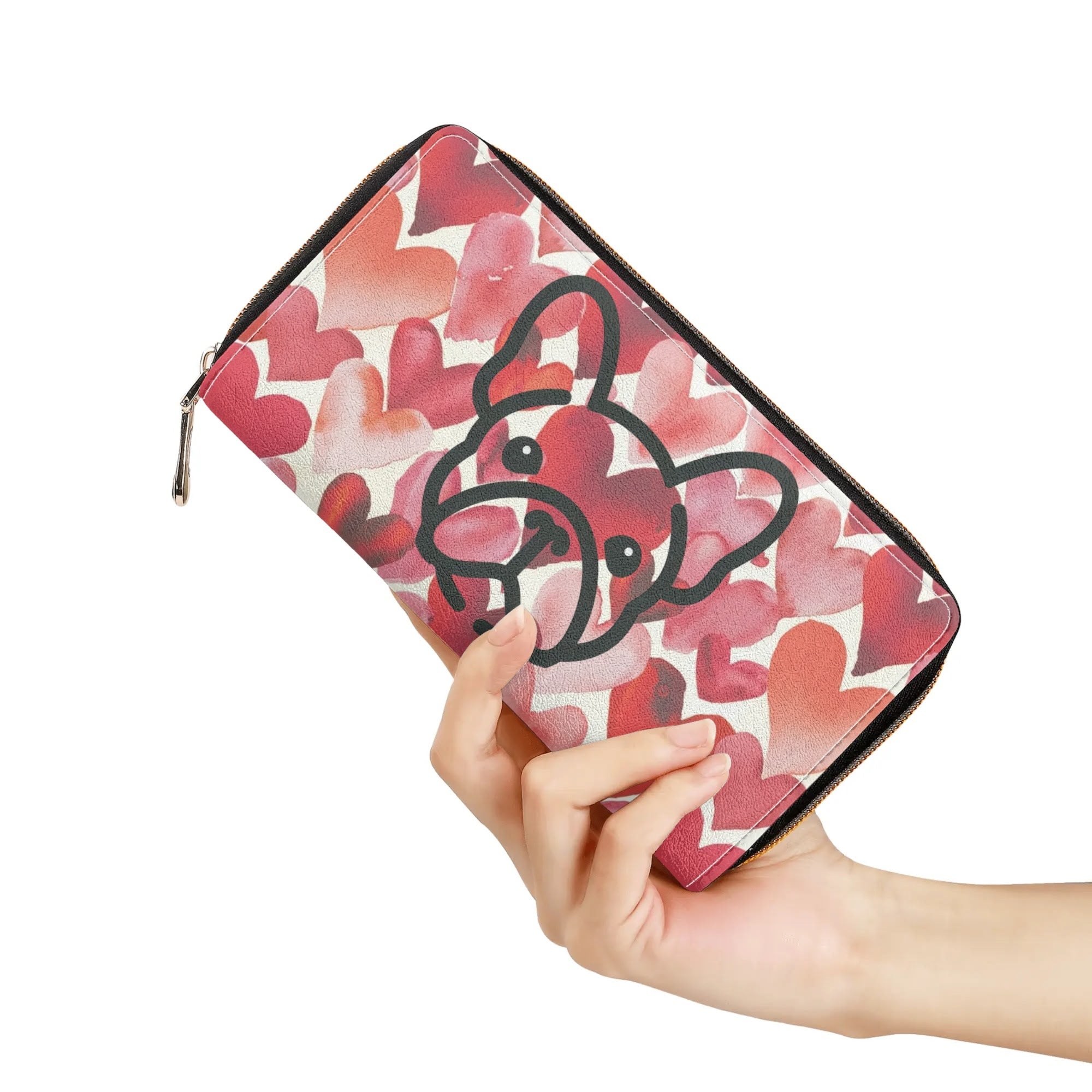 French Bulldog Stella Leather Zipper Wallet Frenchie Pet Item