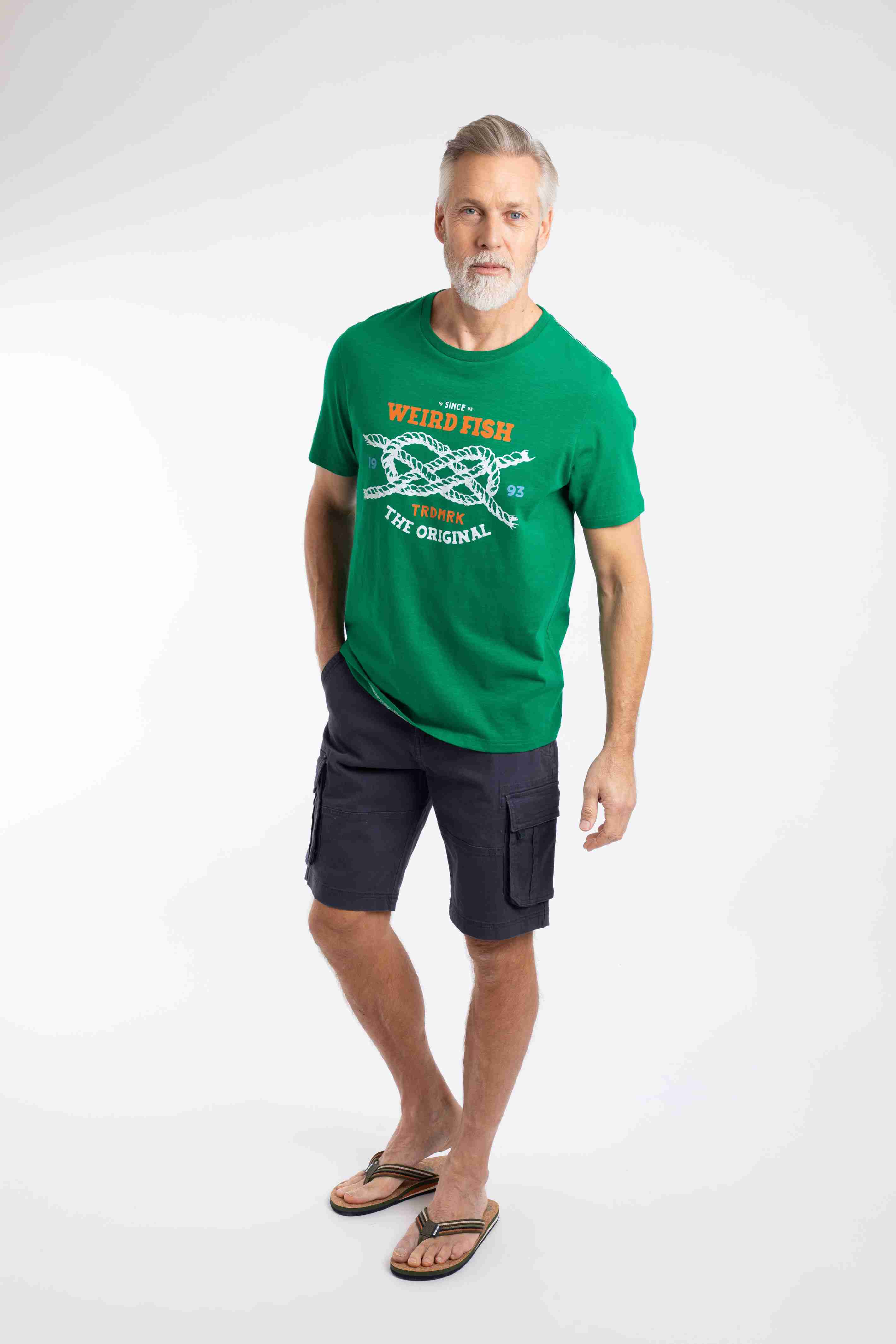 Cast Off Front Print Graphic T-Shirt Heritage Green