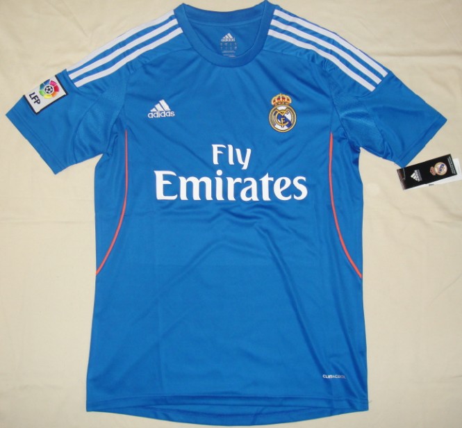 13-14 Real Madrid Away Blue Soccer Jersey KitShirtShorts - Official