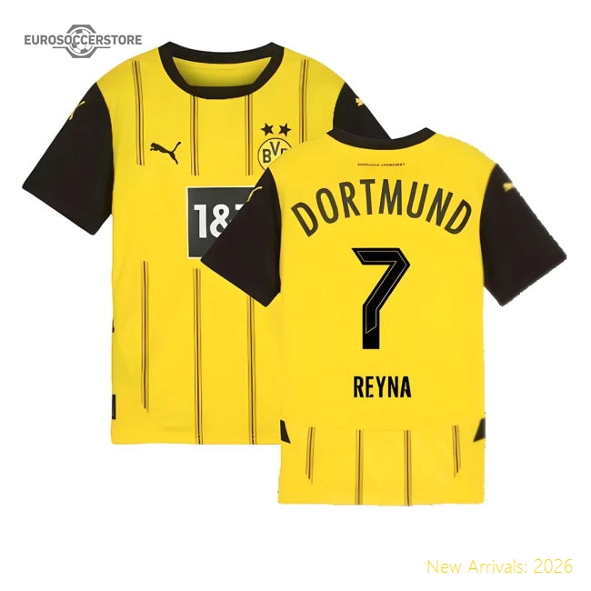 Professional-Grade 2024-2025 Borussia Dortmund Home Shirt (Kids) (Reyna