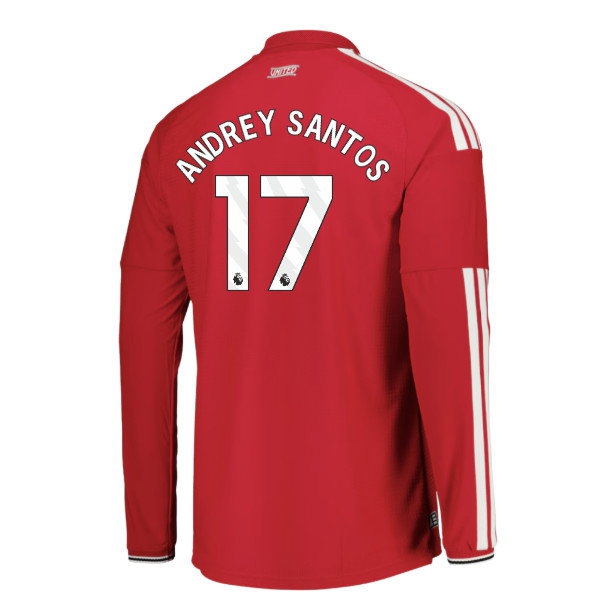[JED] 2026-2027 Man Utd Authentic Long Sleeve Home Shirt (Andrey Santos 17)