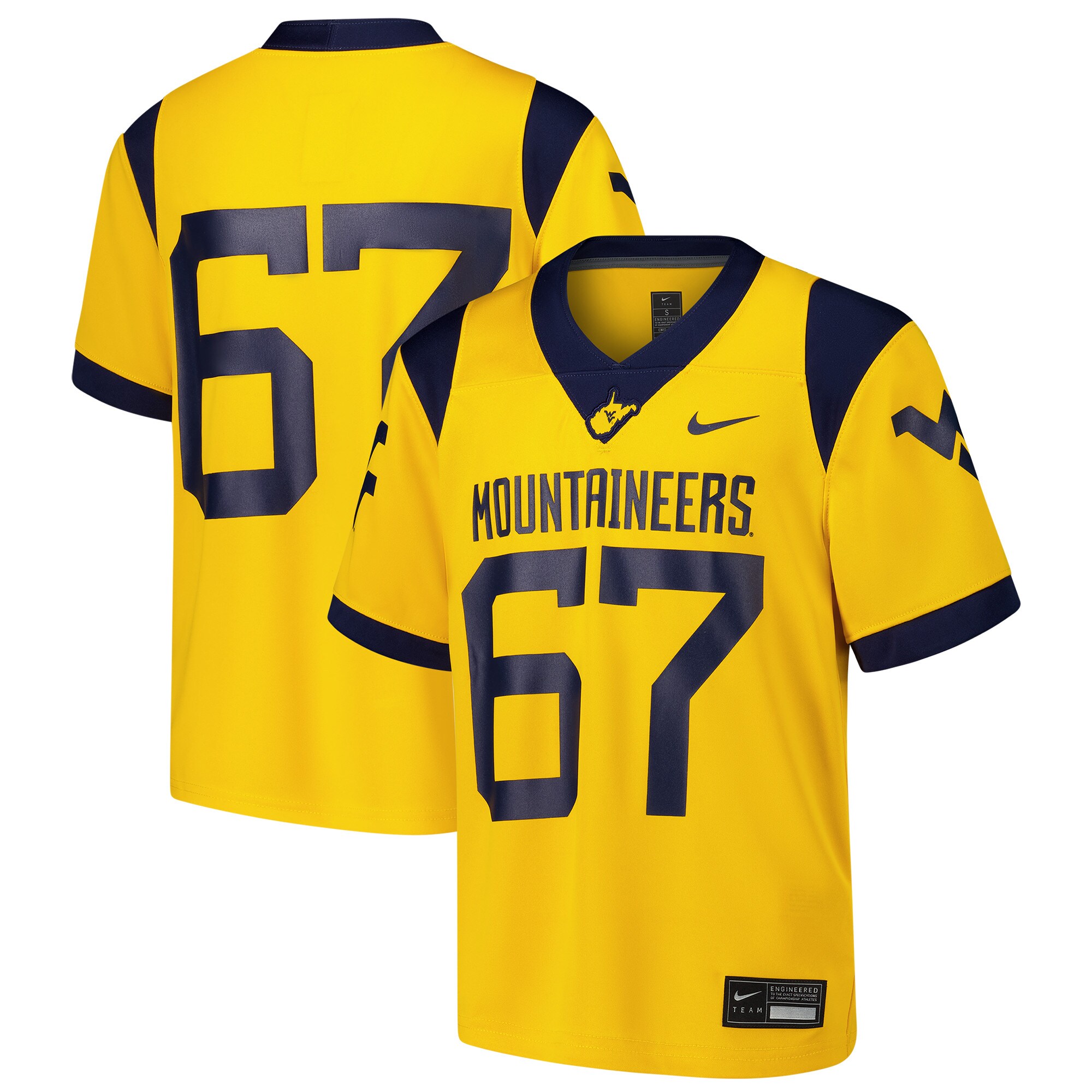 [DDG] West Virginia Mountaineers Youth Alternate Game Jersey - Gold