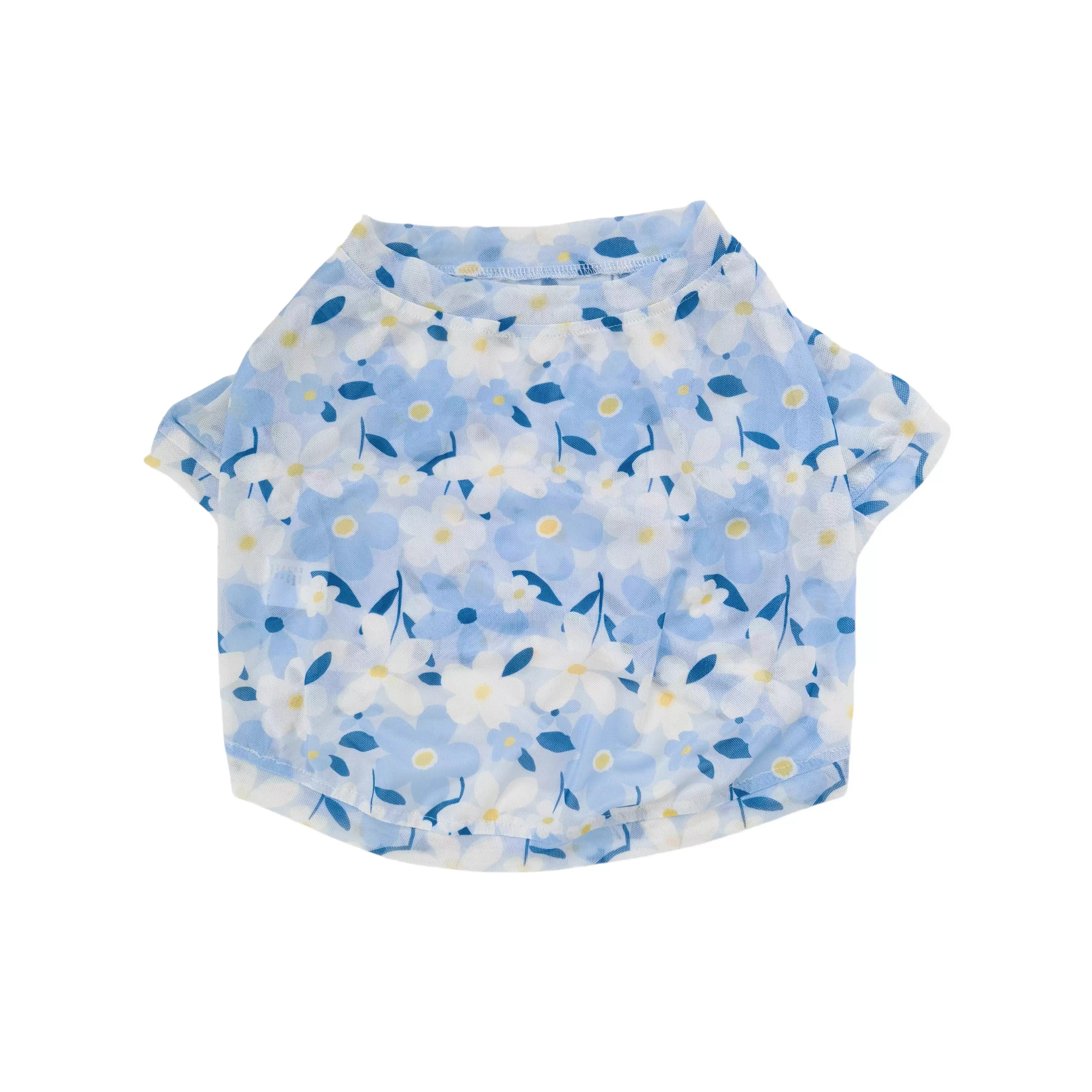 BreeZia Frenchie Summer Flower Shirt – Breathable Lightweight Dog Tee