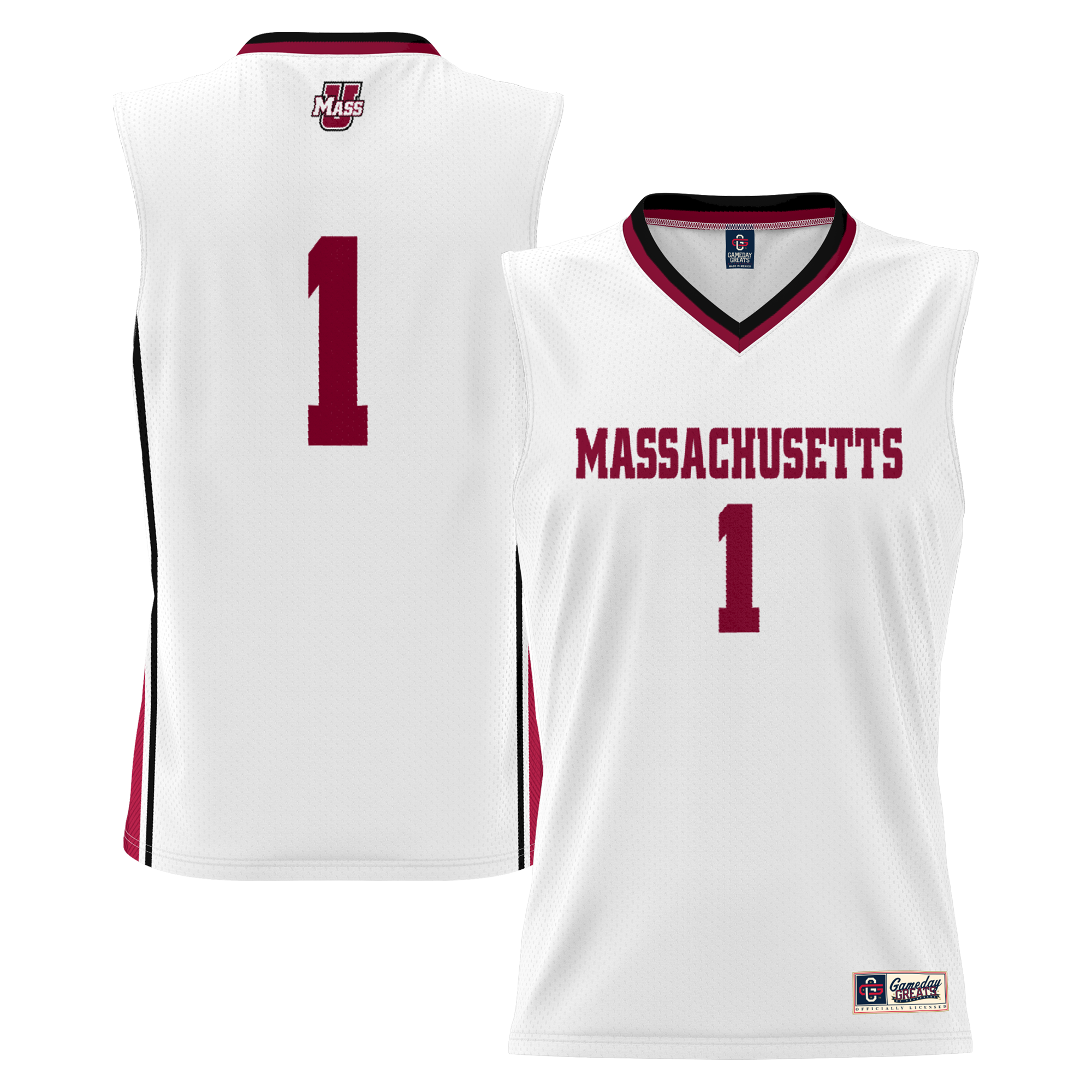 [NJP] Youth UMass Minutemen GameDay Greats Lightweight Basketball Jersey - White