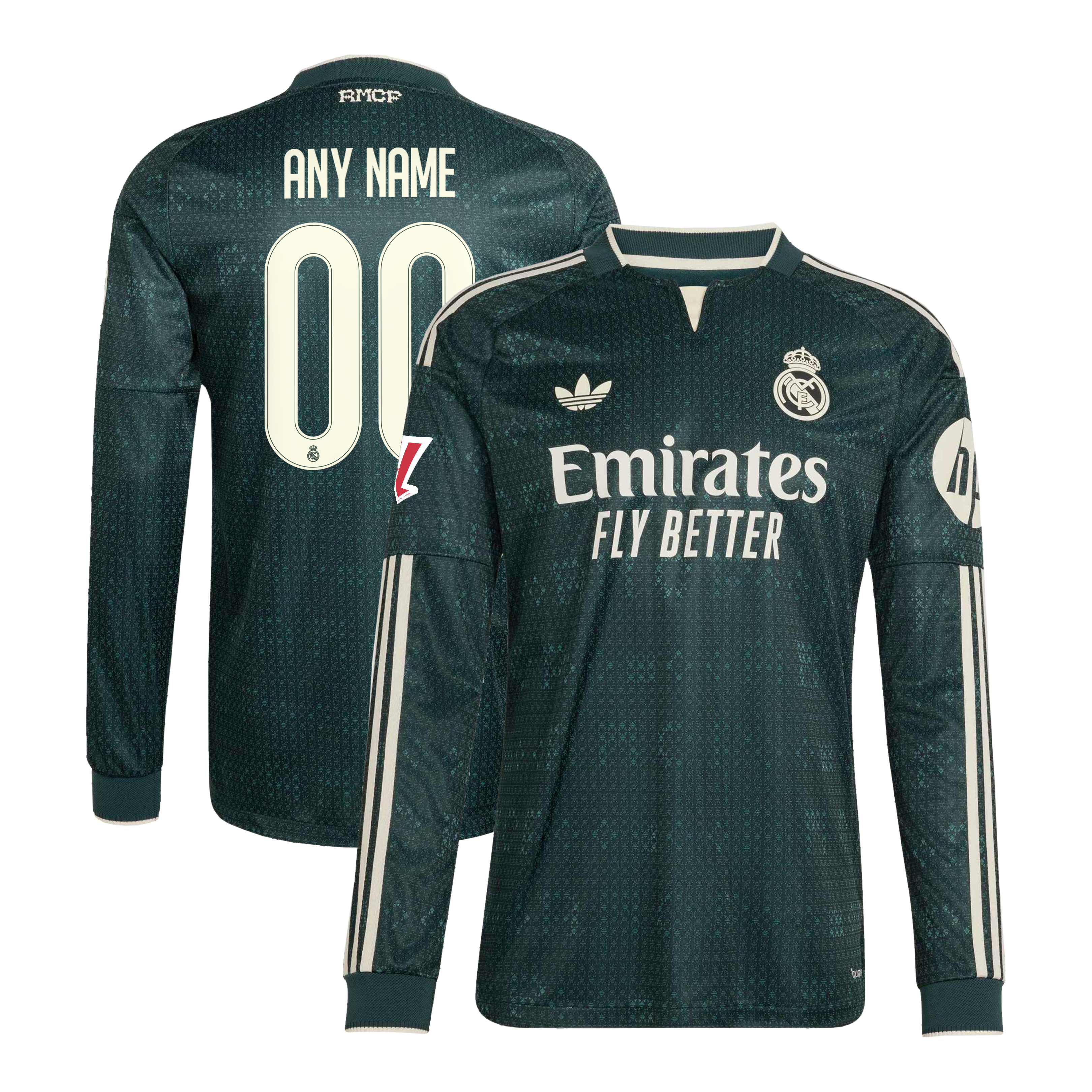[ESK] Youth Real Madrid 2026/27 Away On-Field Authentic Custom Long Sleeve Jersey - Green